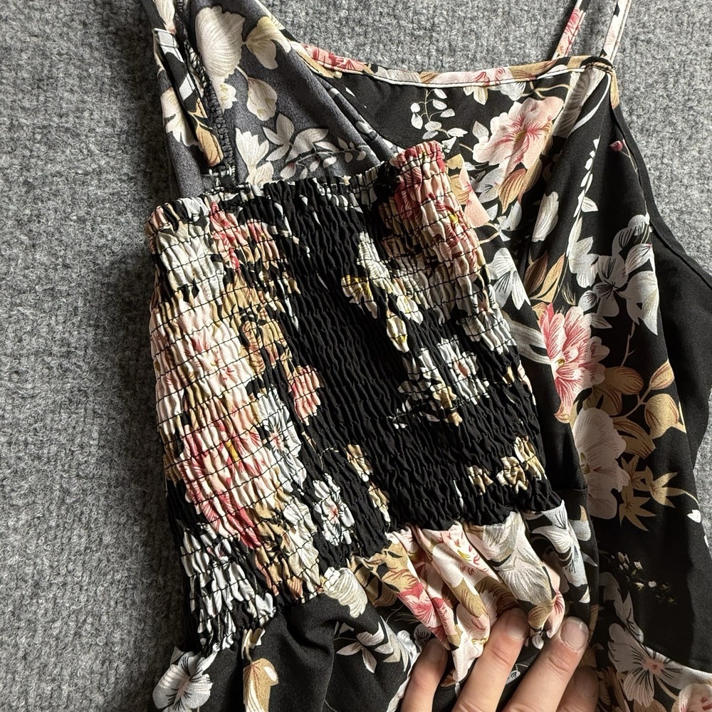Plus Size 4X Black Floral Maxi Dress Pink Ruffle Shrug Shawl Cardigan Set - Picture 5 of 16